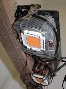 LED diode attached to a CPU cooler